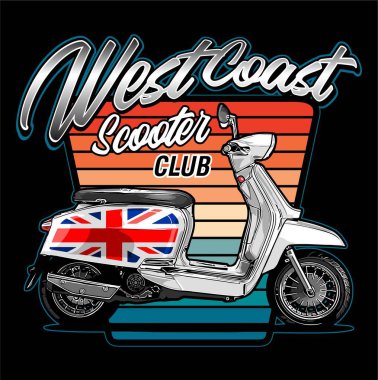 Tasarım ihtiyaçları için scooter vektör şablonu 