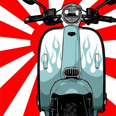 Tasarım ihtiyaçları için scooter vektör şablonu 