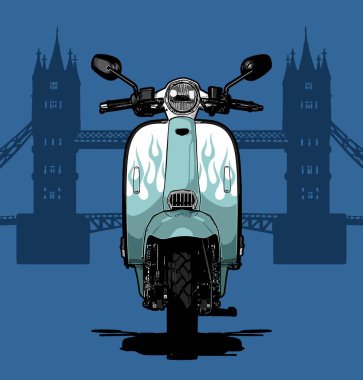 Tasarım ihtiyaçları için scooter vektör şablonu 