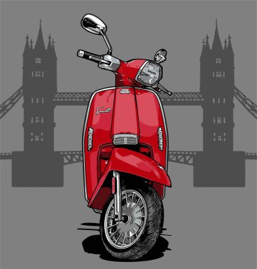 Tasarım ihtiyaçları için scooter ön görünüm vektör sanatı 