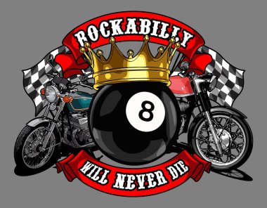 rockabilly tasarım tişört vektör şablonu 