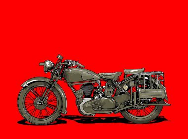 Grafik tasarımı için retro motosiklet vektör şablonu