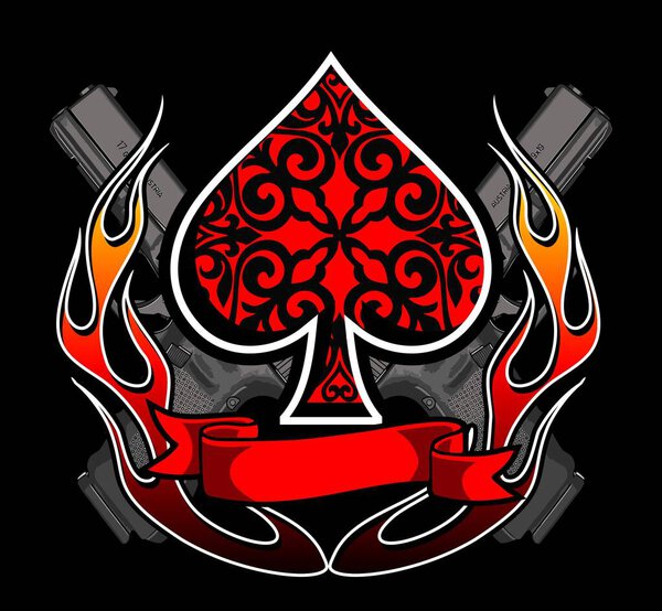 rockabilly logo dan gun vector template 