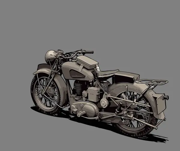 Plantilla Vectorial Motocicleta Retro Para Diseño Gráfico — Vector de stock