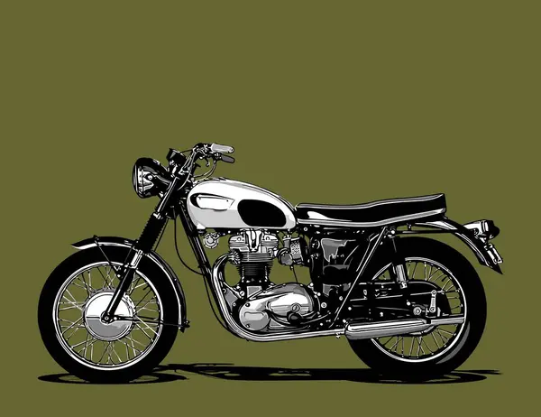 Plantilla Vectorial Motocicleta Retro Para Diseño Gráfico — Archivo Imágenes Vectoriales