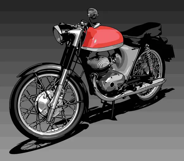 Retro Motorradvektorvorlage Für Grafikdesign — Stockvektor