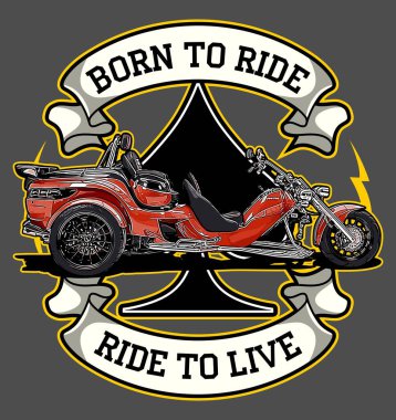 Tasarım ihtiyaçları için motor üç tekerlekli vektör şablonu 