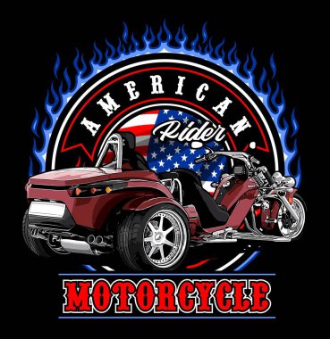 Tasarım ihtiyaçları için motor üç tekerlekli vektör şablonu 