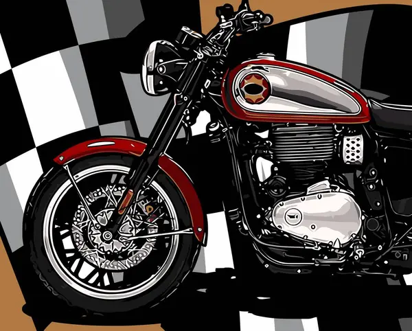 Modèle Vecteur Drapeau Moto Course — Image vectorielle