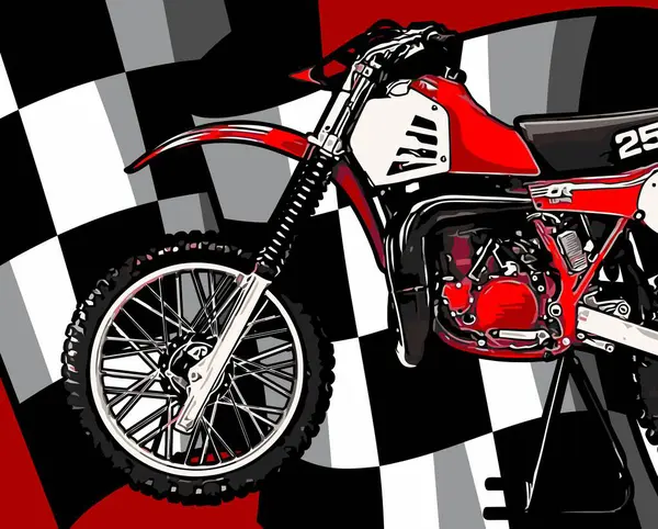 Motocykl Závodní Vlajka Vektor Šablony — Stockový vektor