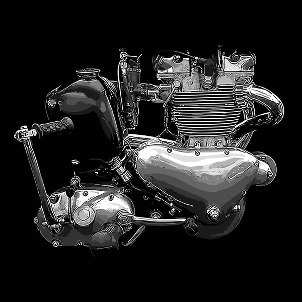 モーター古典的なエンジンのベクトル テンプレート — ストックベクタ
