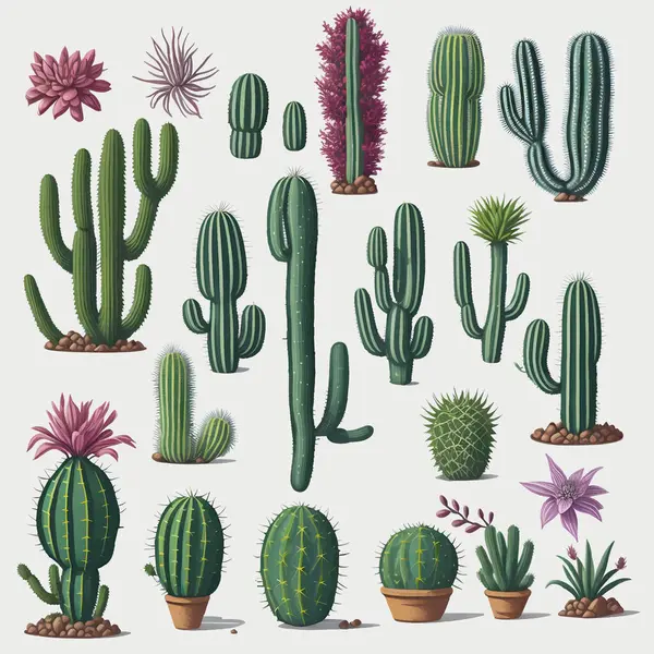 Free Vector  Popular indoor plants elements and succulents rosettes  varieties including pin cushion cactus realistic collection isolated vector  collection