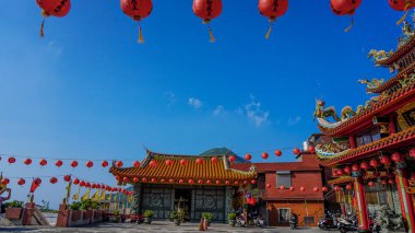 Jiufen, New Taipei, Tayvan - 14 Mayıs 2020 Jiufen Tapınak Binası.