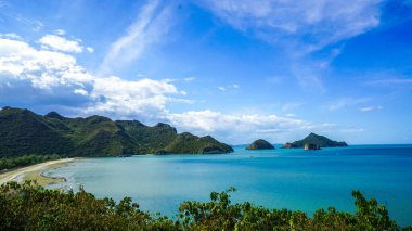 Hua Khao Tian Manzarası Bang Pu Sahili manzarası Phraya Nakhon Tayland 'ın Prachuap Khiri Khan ilindeki Sam Roi Yot Milli Parkı.