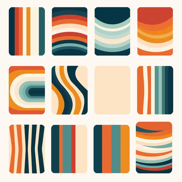 Harika bir geçmişi var. Yıldız patlaması ışınları, renkli funky dalgaları ve 60 'ların modası geçmiş hippi psikedelik duvar kağıdı arka planı. Soyut Bauhaus posterleri asgari düzeyde. Geometrik şekilli İsviçre tasarımı. Modern desen.