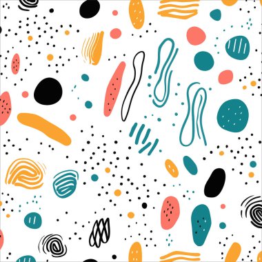 Çeşitli el yapımı oklar, yön göstericiler, şekiller ve nesneler. Serbest renkli çizgiler, kıvrımlar, noktalar, spiraller. Fırça darbesi. Doku grunge. El çizimi soyut vektör kümesi