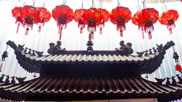 Chinese Lanterns Decoration During Chinese New Year. Red Lanterns. Decoration of red lanterns hanging.