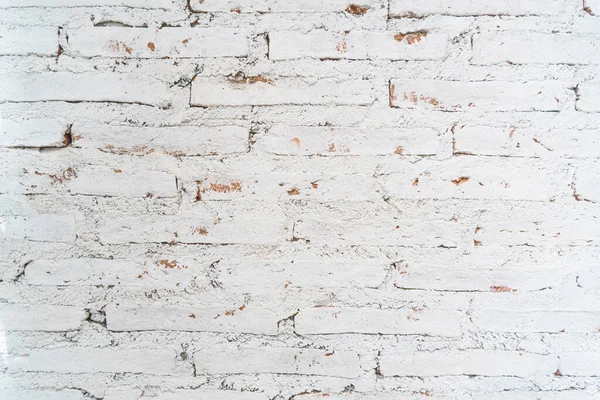 Red White Wall Background. Old Grungy Brick Wall Horizontal Texture. Brickwall Backdrop. Stonewall Wallpaper. Vintage Wall With Peeled Plaster. Retro Grunge Wall. Brick Wall With White Uneven Stucco