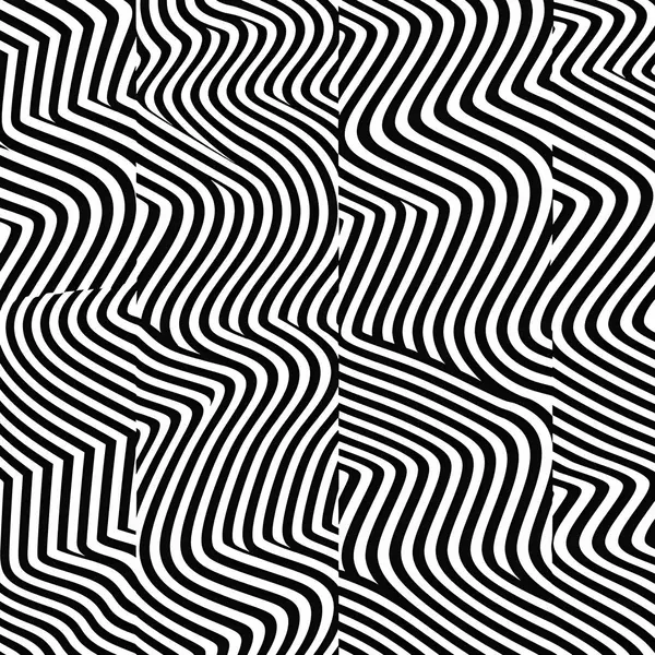 Abstract Wave Line Background. Striped transition from black to white with abstract strict lines in the form of a sharp arrow. Modern pattern.