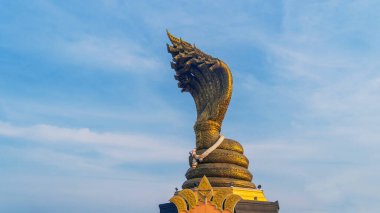 Naga Anıtı Phraya Srisatta Nakarat (Budist heykel) adlı heykel, Tayland 'ın Nakhon Phanom kentinde bulunan Mekong nehri boyunca aydınlatılmıştır..