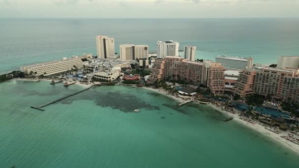 Aerial Cancun Mexico Hotel Zone Riviéra Maya Utazási Cél Mexikói — Stock videók
