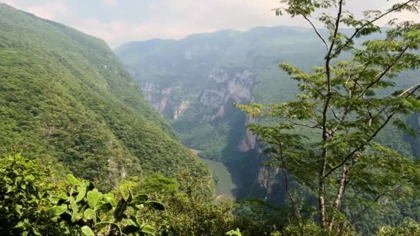 Mexico Chiapas Canyon Sumidero Resmål Antenn Utsikt Över Nationalparken — Stockvideo