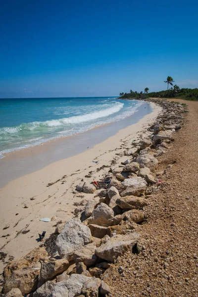 Tulum Sian Ka 'an' da park biyosferi rezervi Punta Allen deniz fenerinin havadan yüksek açılı