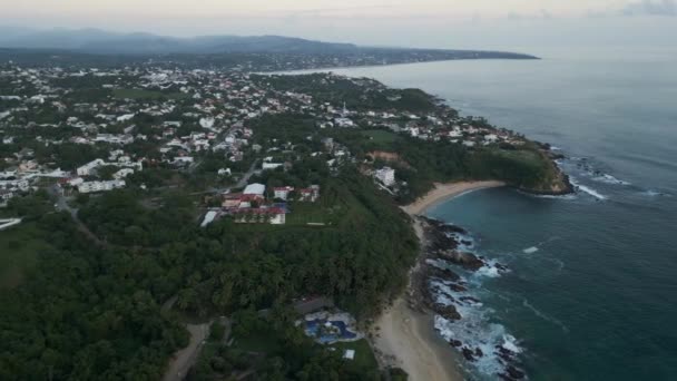 Puerto Escondido Oaxaca México Costa Aérea Oceano Surf Spot Destinos — Vídeo de Stock