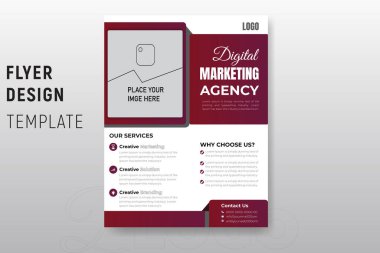 Şirket broşürü ve dijital pazarlama ajansı veya parlak a4 tasarım şablonu.