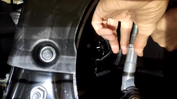 Vehicle Toe Adjustment Laser Gauge Steering Wheel Tighten Torque Wrench — Stock Video
