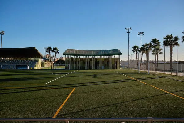 Small Football Field Small Modern Stadium Outdoors Mini Football Court — Stock Photo, Image