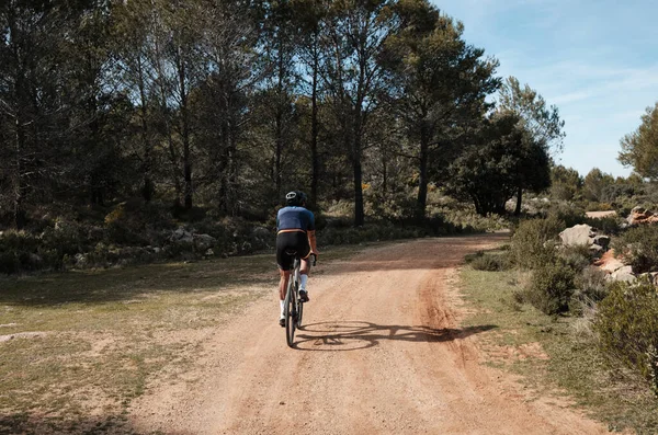 Zwei Radfahrer Beim Training Auf Dem Gebirgspass Radfahren Den Spanischen — Stockfoto