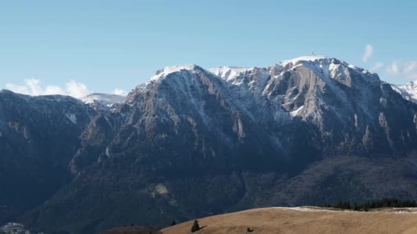 Paesaggio Montano Invernale Natura Tranquilla Inverno Montagne Bucegi Romania Prima — Video Stock