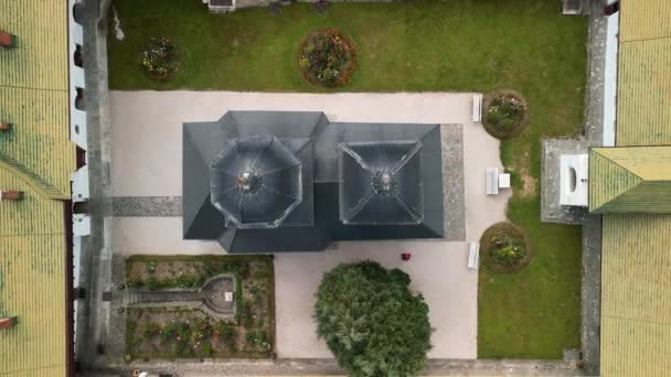 Imagens Aéreas Drones Mosteiro Sinaia Romênia Região Prahova Mosteiro Nas — Vídeo de Stock
