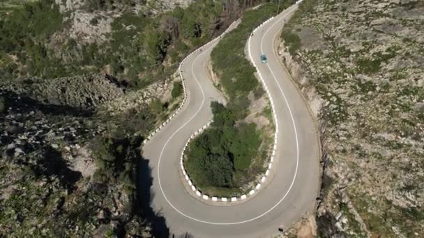 Cesta Přes Hory Autě Prozkoumání Vall Ebo Pass Španělsku Hadí — Stock video