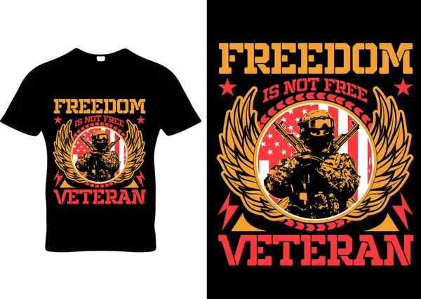 Freedom Est Shirt Vétéran Gratuit Prêt Imprimer — Image vectorielle