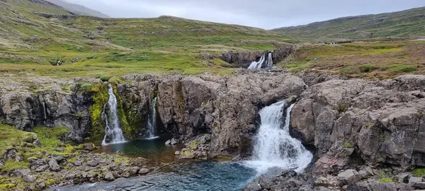 Iceland Seydisfjordur Landscape Waterfall — Stock Photo, Image