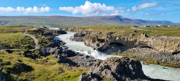 stock image Iceland Island Akureyri The Godafoss Waterfall