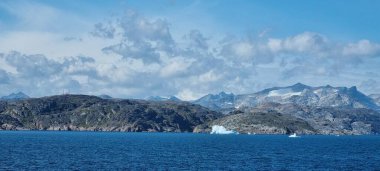Grönland, Groenland, öl Prins Christian Sund Passage mit Eisbergen und Gletscher, Ice glacier