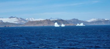 Grönland, Groenland, öl Prins Christian Sund Passage mit Eisbergen und Gletscher, Ice glacier