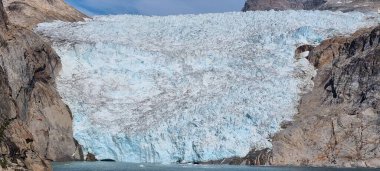 Grönland, Groenland, öl Prins Christian Sund Passage mit Eisbergen und Gletscher, Ice glacier