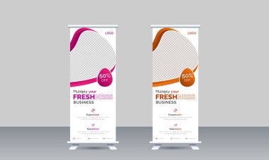 Pankart tasarım şablonunu aç. Modern, işletme tasarımı, reklam x - bayrak, vektör ve boyut için soyut pankartı..