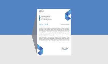 Mavi broşür tasarım şablonu