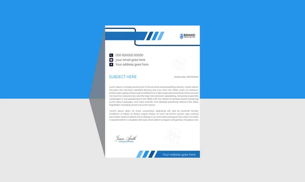 Modelo Design Brochura Azul Com Fundo Abstrato Ilustração Vetorial — Vetor de Stock