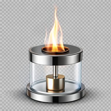 Alevli bardakta ateş. vektör illüstrasyonu