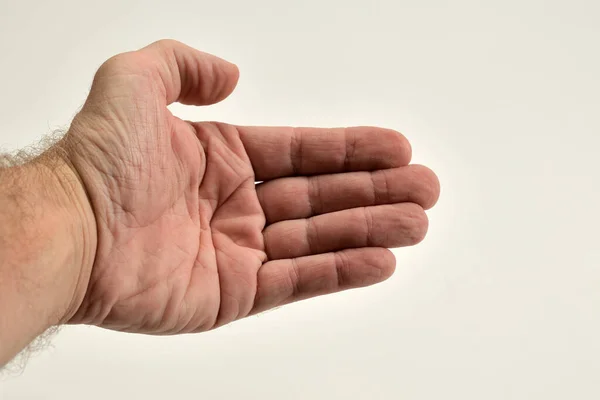 Руки Взрослого Мужчины Износом Временем — стоковое фото