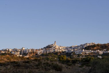 İspanya 'nın Mlaga kentindeki Sierra de Ronda şehrinin manzarası