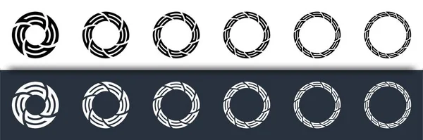 Set Bordi Circolari Decorativi Rotondi — Vettoriale Stock