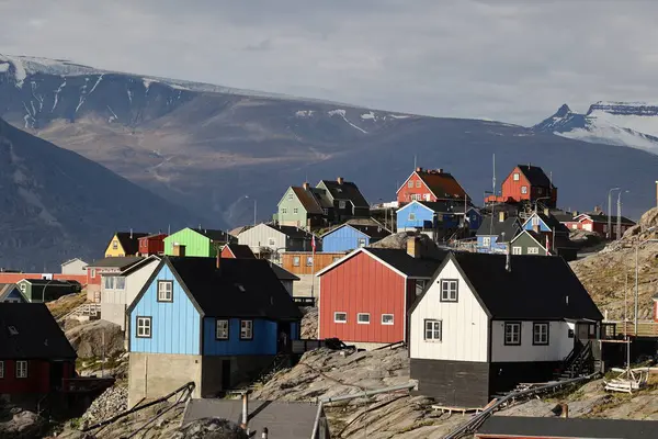 Casas Coloridas Aldeia Uummannaq Gronelândia Dinamarca — Fotografia de Stock