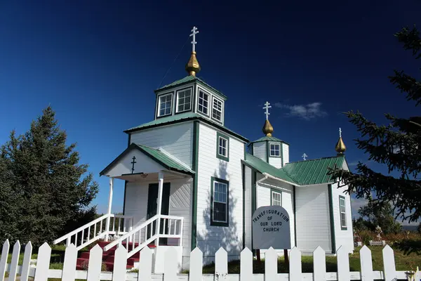 Transfiguração Ortodoxa Russa Nosso Senhor Church Ninilchik Alaska Estados Unidos — Fotografia de Stock
